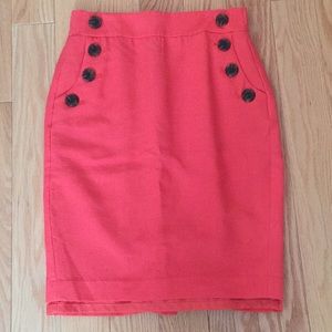 Ann Taylor loft coral pencil skirt size 00